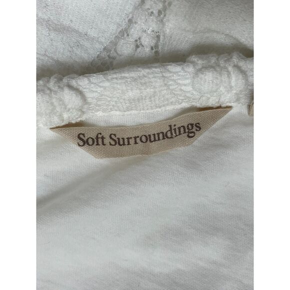 Soft Surroundings Women's 2X White Dress Cotton Shift Mini Textured Boho Stretch - Picture 5 of 9